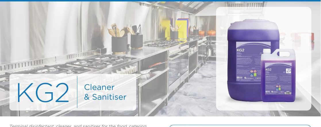 KG2 Cleaner &amp; Sanitiser pictured in REZA manual