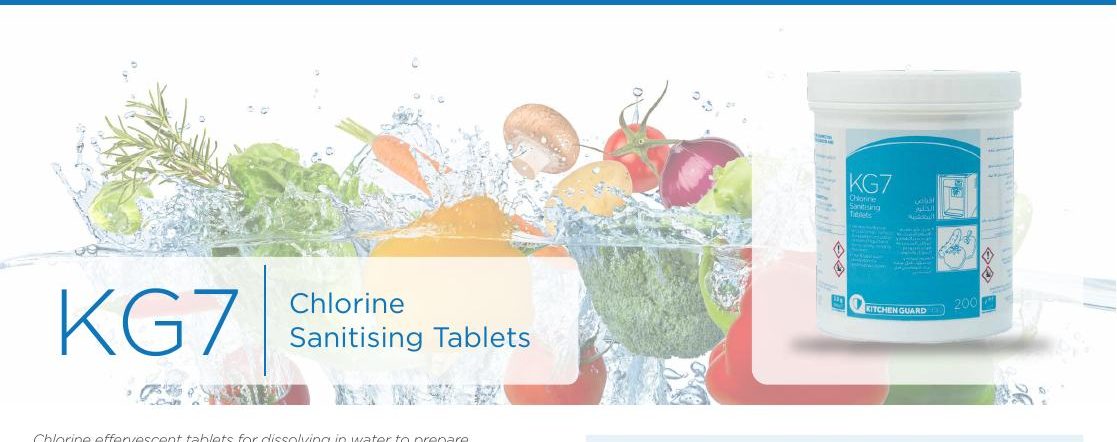 KG7 Chlorine Sanitising Tablets pictured in REZA manual