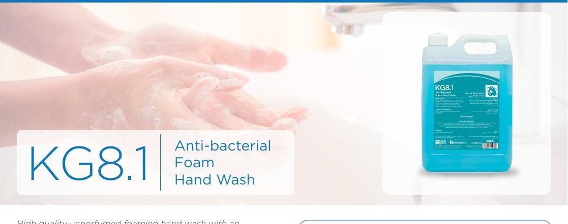 KG8.1 Anti-bacterial Foam Hand Wash pictured in REZA manual
